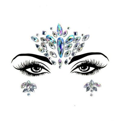 3 PC'S voorhoofd groene Masquerade make-up acryl gezicht sticker stijl: YT-14