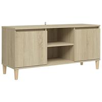 Tv-meubel met houten poten 103,5x35x50 cm sonoma eikenkleurig - thumbnail