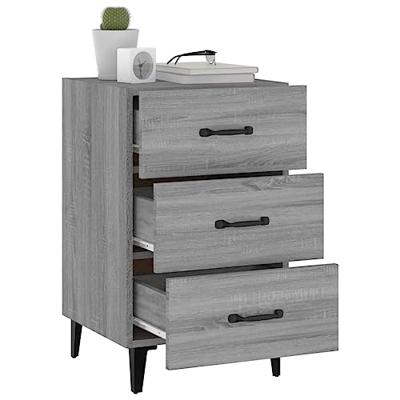 Nachtkastje 40x40x66 cm bewerkt hout grijs sonoma eikenkleurig