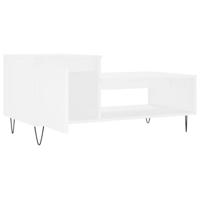 Salontafel 100x50x45 cm bewerkt hout wit - thumbnail