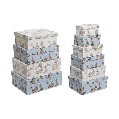 Set van opstapelbare opbergboxen DKD Home Decor Blauw Wit Blommor Karton (43,5 x 33,5 x 15,5 cm) Set van opstapelbare opbergboxen DKD Home Decor Blauw Wit Blommor Karton (43,5 x 33,5 x 15,5 cm)