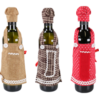 Assorti schort+muts voor fles 23x13cm | 12 stuks - thumbnail