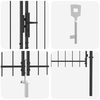 Tuinpoort met slot Grijs 125 x 300 cm Staal - thumbnail