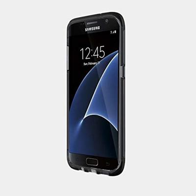 Tech21 Impact Shield Self Heal displaybeschermfolie zelfherstellend slagvast schokbestendig voor Samsung LG G5 - transparant, Evo Frame., Samsung Galaxy S7 Edge, Smokey/zwart