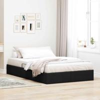 Opslag bed met matras met hoofdeinde Zwart 120 x 200 cm Stof - thumbnail