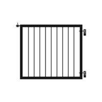 Spijlenpoort Zwart 100 x 85 CM - thumbnail