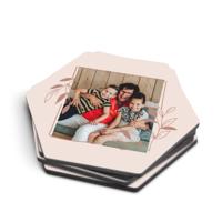 Zeshoekige onderzetters bedrukken - 4 stuks - thumbnail