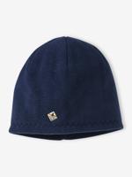 Gebreide jongensmuts van fleece marineblauw - thumbnail
