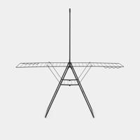 Brabantia hangon droogrek 25 meter met stang matt black - thumbnail