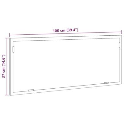 Badkamerspiegel met LED 100x8,5x37cm bewerkt hout gerookt eiken