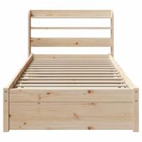 Bedframe met hoofdbord massief grenenhout 90x200 cm - thumbnail
