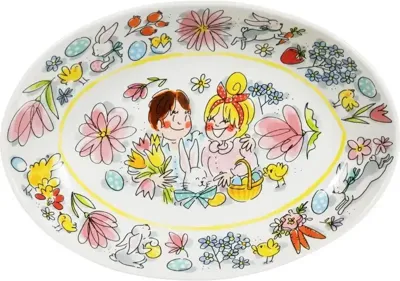 Blond Amsterdam schaal aardewerk happy easter 28.5x20x4cm multi