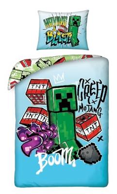 Minecraft Dekbedovertrek Having a Blast- 140 x 200 cm - Katoen