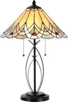 Clayre & Eef Tiffany Tafellamp Ø 40x60 cm Beige Glas Driehoek - thumbnail