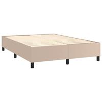 Boxspring met matras en LED kunstleer cappuccinokleur 140x190cm - thumbnail