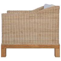 Fauteuil met kussens natuurlijk rattan - thumbnail