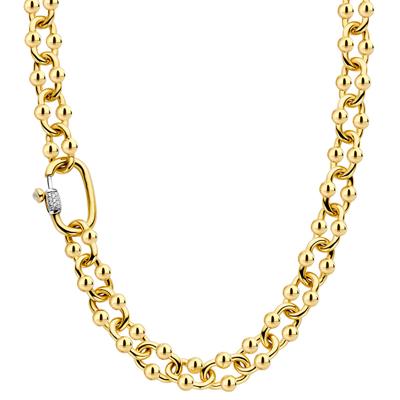 TI SENTO-Milano 34020SY Ketting zilver-zirconia goud-en zilverkleurig-wit 9 mm 45 cm