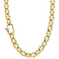 TI SENTO-Milano 34020SY Ketting zilver-zirconia goud-en zilverkleurig-wit 9 mm 45 cm - thumbnail
