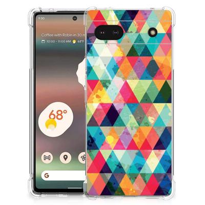 Google Pixel 6A Doorzichtige Silicone Hoesje Geruit Google Pixel 6A Doorzichtige Silicone Hoesje Geruit
