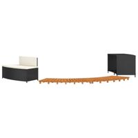 VidaXL Hottub-ombouw poly rattan en massief acaciahout zwart - thumbnail