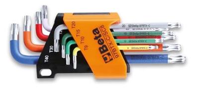 Beta 97BTX-C/SC8 8-delig set haakse stiftsleutels voor Torx(R) profiel schroeven - 000971658 - 000971658