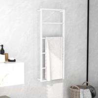 VidaXL Handdoekenrek wit 45x10x115 cm staal - thumbnail