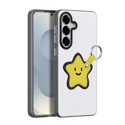 Dux Ducis Luvy Samsung Galaxy S26 Plus PU-leren backcover hoes met ringhouder - Ster/Wit Dux Ducis Luvy Samsung Galaxy S26 Plus PU-leren backcover hoes met ringhouder - Ster/Wit