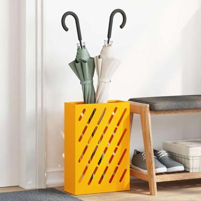 VidaXL Paraplu standaard mosterdgeel 28 x 12 x 41 cm staal VidaXL Paraplu standaard mosterdgeel 28 x 12 x 41 cm staal