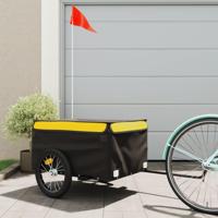 VidaXL Fietstrailer 45 kg ijzer zwart en geel - thumbnail