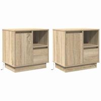 Nachtkastje 2 pcs Sonoma eiken 50 x 34.5 x 50 cm. Bewerkt hout - thumbnail