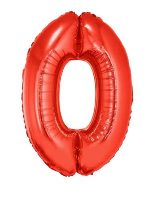Folieballon Rood Cijfer &apos;0&apos; Groot