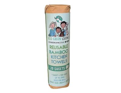 Eco Green Living Herbruikbare bamboe keukenrol - 20 vellen