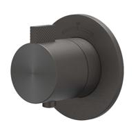 Afbouwdeel IVY Tribe Inbouwthermostaat Symmetry Met Rond Rozet RVS316 Geborsteld Carbon Black PVD - thumbnail