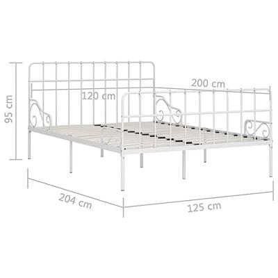 Bedframe met lattenbodem metaal wit 120x200 cm