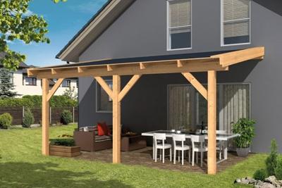 Veranda ongeschaafd lariks 400x300 cm - Bouwpakket Veranda ongeschaafd lariks 400x300 cm - Bouwpakket