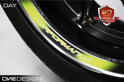 Print velg sticker rim sticker 44x300mm 8pcs.yellow, flu