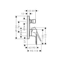 Hansgrohe Inbouw Badmengkraan Rebris E Eengreeps Voor iBox Universal Chroom - thumbnail