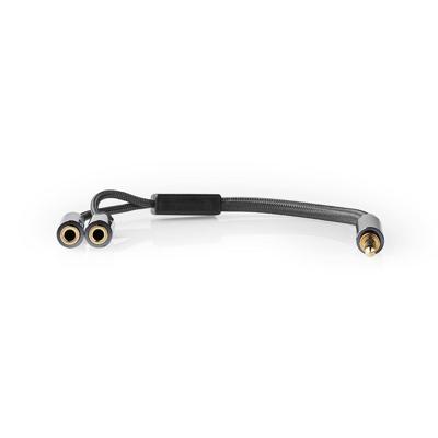 Nedis Stereo-Audiokabel | 3,5 mm Male | 2x 3,5 mm Female | 0.2 m | 1 stuks - CATB22150GY02 CATB22150GY02