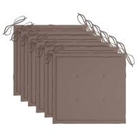 Tuinstoelen 6 st met kussens massief acaciahout - thumbnail