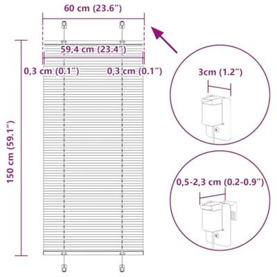Pliss rolgordijn 60x150 cm stofbreedte 59,4 cm polyester zwart