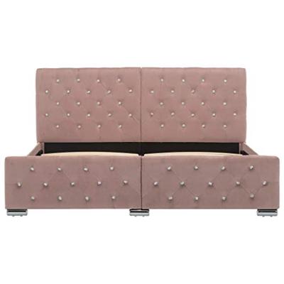 VidaXL Bedframe fluweel roze 160x200 cm