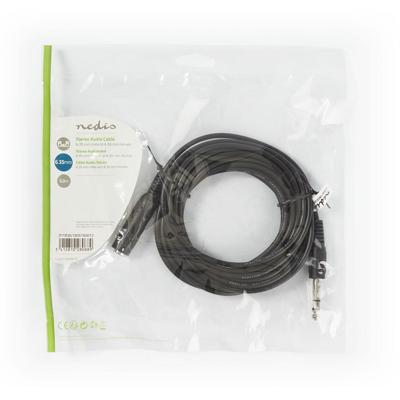 Stereo-Audiokabel | 6,35 mm Male - 6,35 mm Female | 5,0 m | Zwart