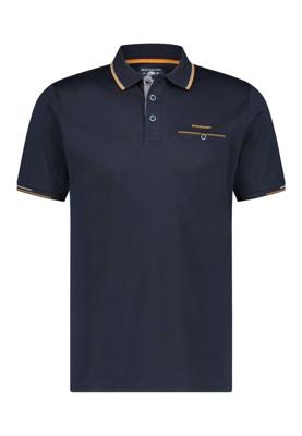 State of Art regular fit polo met contrastbies donkerblauw State of Art regular fit polo met contrastbies donkerblauw