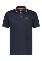 State of Art regular fit polo met contrastbies donkerblauw - thumbnail
