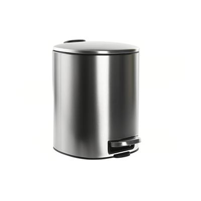 Pedaalemmer DKD Home Decor Zilverkleurig Roestvrij staal Polypropyleen Eenvoudig 5 L
