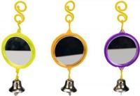 Spiegel met bel voor vogels rond - thumbnail