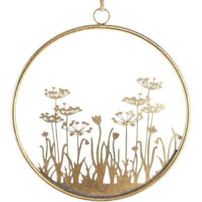 Wanddecoratie Flowers ring metaal goudkleurig 41 cm | 12 stuks