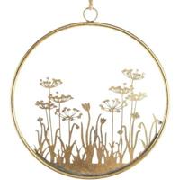 Wanddecoratie Flowers ring metaal goudkleurig 41 cm | 12 stuks - thumbnail