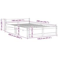 Bedframe zonder matras massief hout 140x200 cm - thumbnail