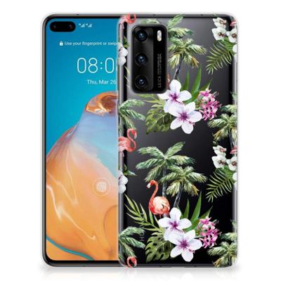 Huawei P40 | TPU Hoesje | Flamingo Palms